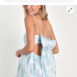 Light Blue Floral Mini Dress